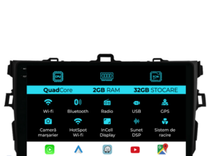 Navigation til Toyota Corolla, 2006-2013, 9 tommer, 2Gb RAM, 32Gb lager, Carplay