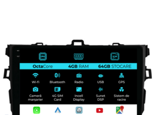 Navigation til Toyota Corolla, 2006-2013, 9 tommer, 4Gb RAM, 64Gb lager, Carplay.