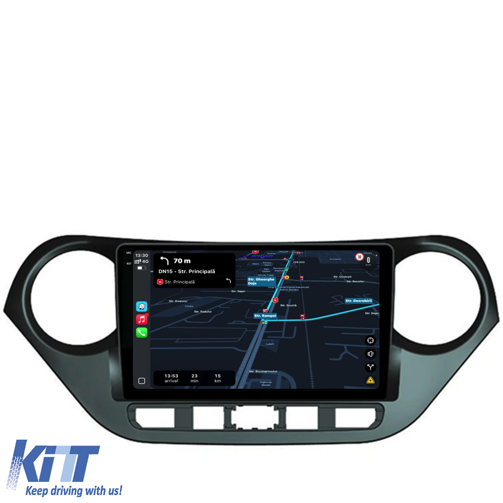 Navigation til Hyundai I10, 2013-2017, QuadCore, 9 Tommer, 4Gb RAM, 64Gb Lager, Carplay - Billede 3
