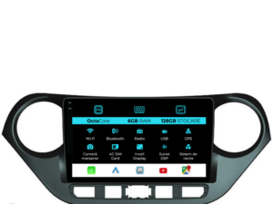 Navigation til Hyundai I10, 2013-2017, 9 tommer, 6 GB RAM, 128 GB lager, Carplay