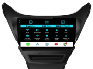Navigation til Hyundai Elantra, 2010-2016, 9 tommer, 2 GB RAM, 32 GB lager, Carplay