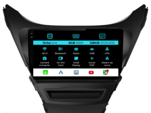 Navigation til Hyundai Elantra, (2010-2016), 9 tommer, 6 GB RAM, 128 GB lager, Carplay