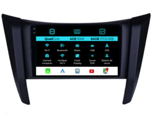 Navigation til Nissan Navara, 2015-2022, QuadCore, 9 tommer, 4 GB RAM, 64 GB lager, Carplay