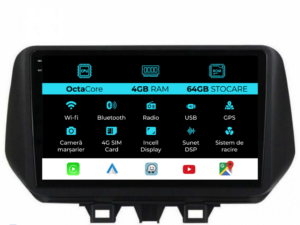Navigation til Hyundai Tucson, (2018-2020), 9 tommer, 4Gb RAM, 64Gb lager, Carplay.
