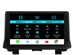 Navigation til Audi Q3, 2011-2018, 9 tommer, 4Gb RAM, 64Gb lager, Carplay
