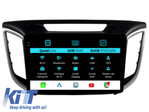 Navigation til Hyundai IX25, 2015-2019, QuadCore, 10 Tommer, 4Gb RAM, 64Gb Lager, Carplay