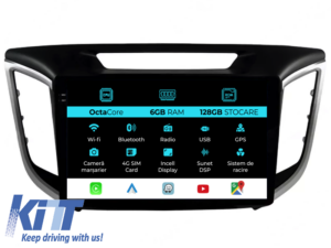 Navigation til Hyundai IX25 (2015-2019), 10 Tommer, 6Gb RAM, 128Gb Lager, Carplay
