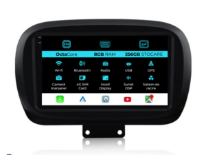 Navigation til Fiat 500x (2014-2020), 9 tommer, 8GB RAM, 256GB lager, Carplay