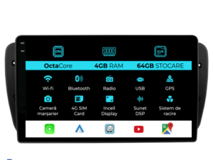 Navigation til Seat Ibiza, 2008-2016, 9 tommer, 4 GB RAM, 64 GB lager, Carplay