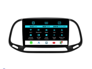 Navigation til Fiat Doblo, 2015-2019, 9 tommer, 8Gb RAM, 256Gb lager, Carplay