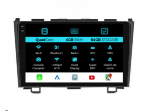 Navigation til Honda CR-V, 2006-2012, QuadCore, 9 tommer, 4GB RAM, 64GB lager, Carplay