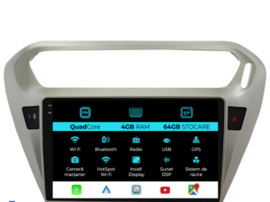 Navigation til Peugeot 301, 2013-2018, QuadCore, 9 Tommer, 4Gb RAM, 64Gb Lager, Carplay