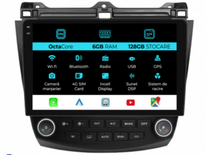 Navigation til Honda Accord VII (2003 - 2008), 10 Tommer, 6Gb RAM, 128Gb Lager, Carplay