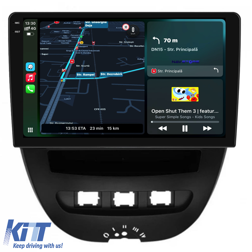Navigation til Peugeot 107, Citroën C1, Toyota Aygo (2005 - 2015), 10 tommer, 2 GB RAM, 32 GB lager, Carplay - Billede 2