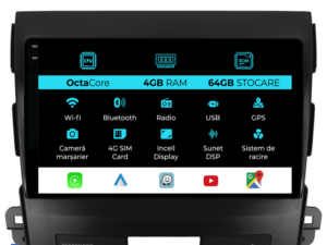 Navigation til Citroen C-Crosser (2007-2012), 9 tommer, 4 GB RAM, 64 GB lager, Carplay