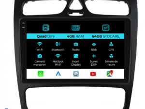 Navigation til Mercedes C-Class W203, CLK W209 (2000 - 2005), QuadCore, 9 tommer, 4Gb RAM, 64Gb lager, Carplay