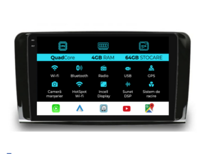 Navigation til Mercedes Benz ML W164 GL X164 (2005 - 2012), QuadCore, 9 tommer, 4GB RAM, 64GB lager, Carplay
