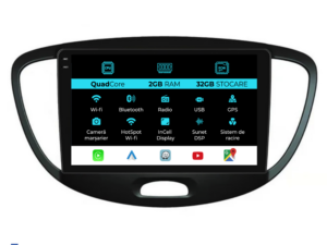 Navigation til Hyundai I10, 2007-2013, 9 tommer, 2 GB RAM, 32 GB lager, Carplay