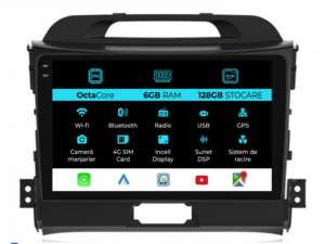 Navigation til Kia Sportage, 2010-2016, 9 tommer, 6 GB RAM, 128 GB lager, Carplay