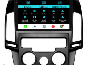 Navigation til Hyundai I30, (2007-2012), 9 tommer, 4Gb RAM, 64Gb lager, Carplay, manuel klimakontrol