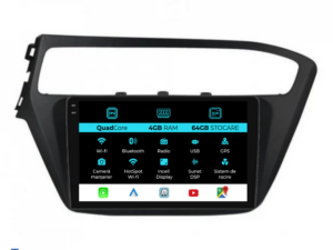 Navigation til Hyundai I20 (2014-2020), QuadCore, 9 Tommer, 4Gb RAM, 64Gb Lager, Carplay.