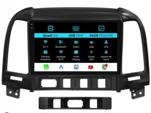 Navigation til Hyundai Santa Fe, 2005-2012, QuadCore, 9 tommer, 4Gb RAM, 64Gb lager, Carplay