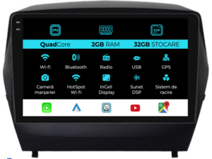Navigation til Hyundai IX35, 2009 - 2015, 9 tommer, 2Gb RAM, 32Gb lager, Carplay