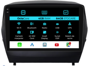 Navigation til Hyundai IX35 (2009 - 2015), 9 tommer, 4Gb RAM, 64Gb lager, Carplay.