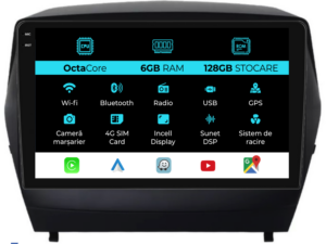 Navigation til Hyundai IX35 (2009 - 2015), 9 tommer, 6Gb RAM, 128Gb lager, Carplay