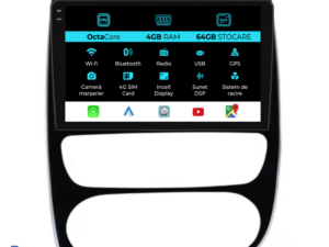 Navigation til Renault Clio 4 (2016-2019), 9 tommer, 4Gb RAM, 64Gb lager, Carplay