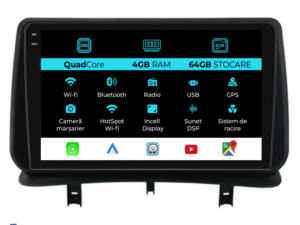 Navigation til Android, Dedikeret Renault Clio 3 (2005-2014), QuadCore, 9 Tommer, 4Gb Ram, 64Gb Lager, Carplay
