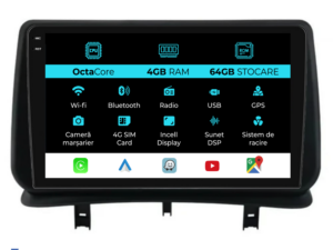 Navigation til Android Dedikeret Renault Clio 3 (2005-2014), 9 Tommer, 4Gb RAM, 64Gb Lager, Carplay