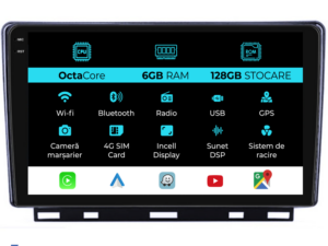 Navigation til Renault Clio 5 (2019-2024), 9 tommer, 6 GB RAM, 128 GB lager, Carplay.