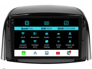 Navigation til Renault Koleos, 2008-2016, QuadCore, 9 tommer, 4GB RAM, 64GB lager, Carplay