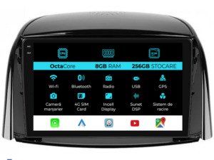 Navigation til Renault Koleos, 2008-2016, 9 tommer, 8GB RAM, 256GB lager, Carplay