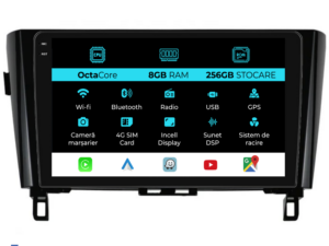 Navigation til Nissan Qashqai J11, X Trail T32 (2013-2018), 10 tommer, 8 GB RAM, 256 GB lager, Carplay