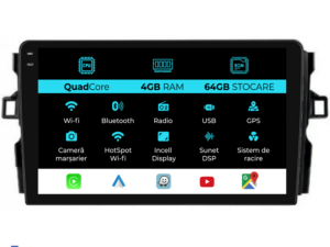 Navigation til Toyota Auris, (2006 - 2012), QuadCore, 10 tommer, 4Gb RAM, 64Gb lager, Carplay.
