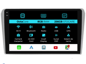 Navigation til Toyota Avensis, 2002-2008, 9 tommer, 8Gb RAM, 256Gb lager, Carplay.