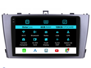 Navigation til Toyota Avensis, (2008-2015), 9 tommer, 6 GB RAM, 128 GB lager, Carplay