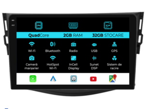 Navigation til Toyota Rav 4, (2006-2013), 9 tommer, 2 GB RAM, 32 GB lager, Carplay