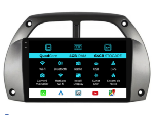 Navigation til Toyota Rav 4, (2000-2005), QuadCore, 9 Tommer, 4Gb RAM, 64Gb Lager, Carplay