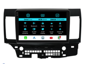 Navigation til Mitsubishi Lancer, 2007-2013, 9 tommer, 8GB RAM, 256GB lager, Carplay