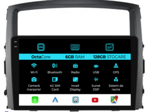 Navigation til Mitsubishi Pajero, 2006-2018, 9 tommer, 6GB RAM, 128GB lager, Carplay