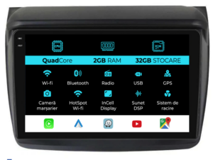 Navigation til Mitsubishi Pajero Sport, (2006-2013), 9 tommer, 2 GB RAM, 32 GB lager, Carplay.