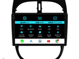 Navigation til Peugeot 206, (2001-2008), 9 Tommer, 2Gb RAM, 32Gb Lager, Carplay