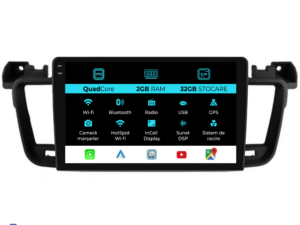 Navigation til Peugeot 508, (2010-2018), 9 Tommer, 2Gb RAM, 32Gb Lager, Carplay