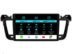 Navigation til Peugeot 508, (2010-2018), 9 Tommer, 4Gb RAM, 64Gb Lager, Carplay