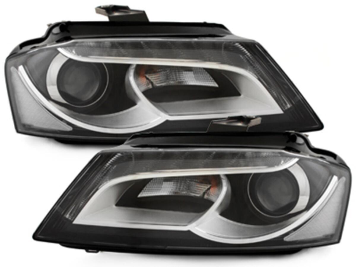 LED DRL-forlygter velegnede til Audi A3 8P 8P1 8PA (2009-2013) Facelift Design med dagkørelys i sort. - Billede 2
