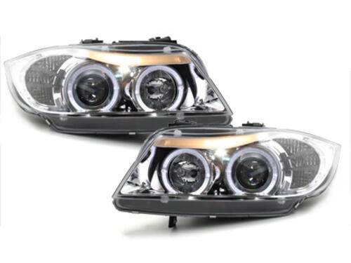 Angel Eyes forlygter velegnet til BMW 3 Series E90 E91 (03.2005-08.2008) i krom.