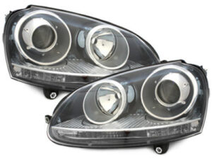 Hovedlygter DEPO passende til VW Golf V 5 (2003-2009) Jetta (2003-2009) GTI Look Sort LHD